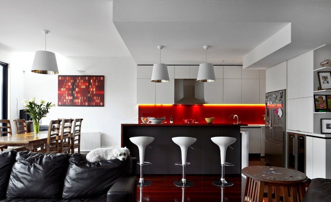 cuisine salon dans une maison privée