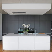 disposition de cuisine de style high-tech