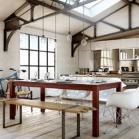 idées de design de cuisine de style loft