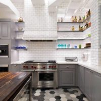 cuisine de style loft carrelée