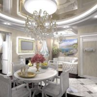 cuisine salle à manger salon dans une maison privée photo intérieure