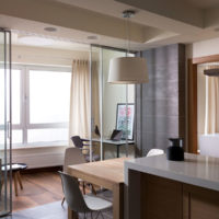 cuisine avec balcon design combiné