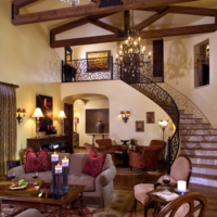 escalier dans une maison privée avec une balustrade