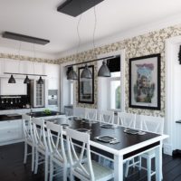 cuisine pratique salle à manger salon dans une maison privée