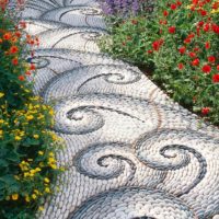 opción de usar la imagen original de los senderos del jardín