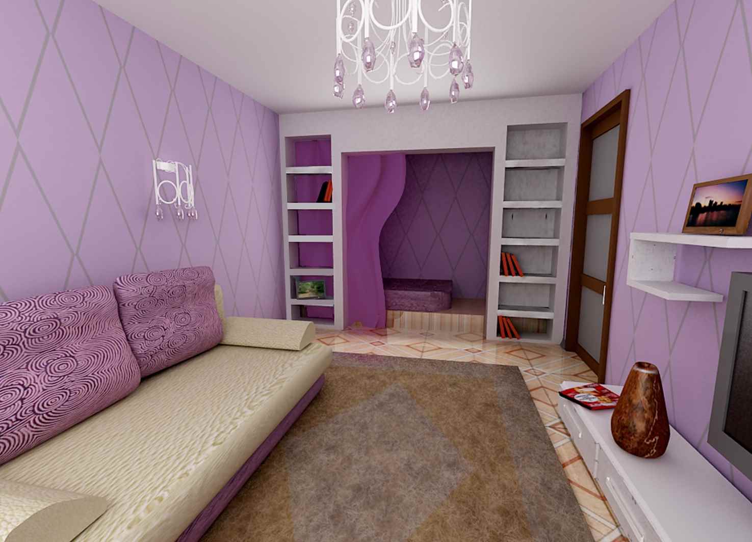 application de lilas clair à l'intérieur
