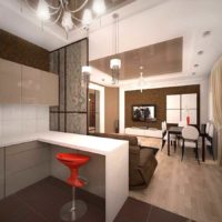 variante du décor insolite d'un studio de 26 mètres carrés photo