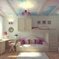 un exemple d'une conception inhabituelle d'une chambre d'enfants pour une fille