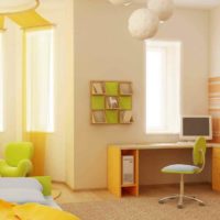 Un exemple d'application d'un beau jaune à l'intérieur d'une salle de photographie