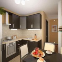l'idée d'une cuisine intérieure lumineuse 13 m² photo
