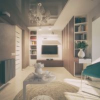 un exemple d'un design inhabituel d'une photo de chambre à coucher de salon