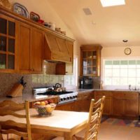 variante d'une conception légère d'une cuisine dans une maison de campagne