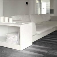 stratifié gris et mobilier blanc