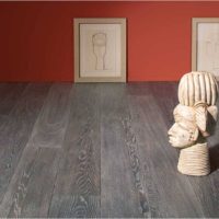 murs en stratifié gris et terre cuite