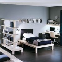 chambre d'adolescent avec mobilier clair