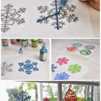 colle fenêtre décoration pour la nouvelle année