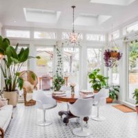 possibilité d'appliquer des idées lumineuses pour la décoration d'une photo de jardin d'hiver