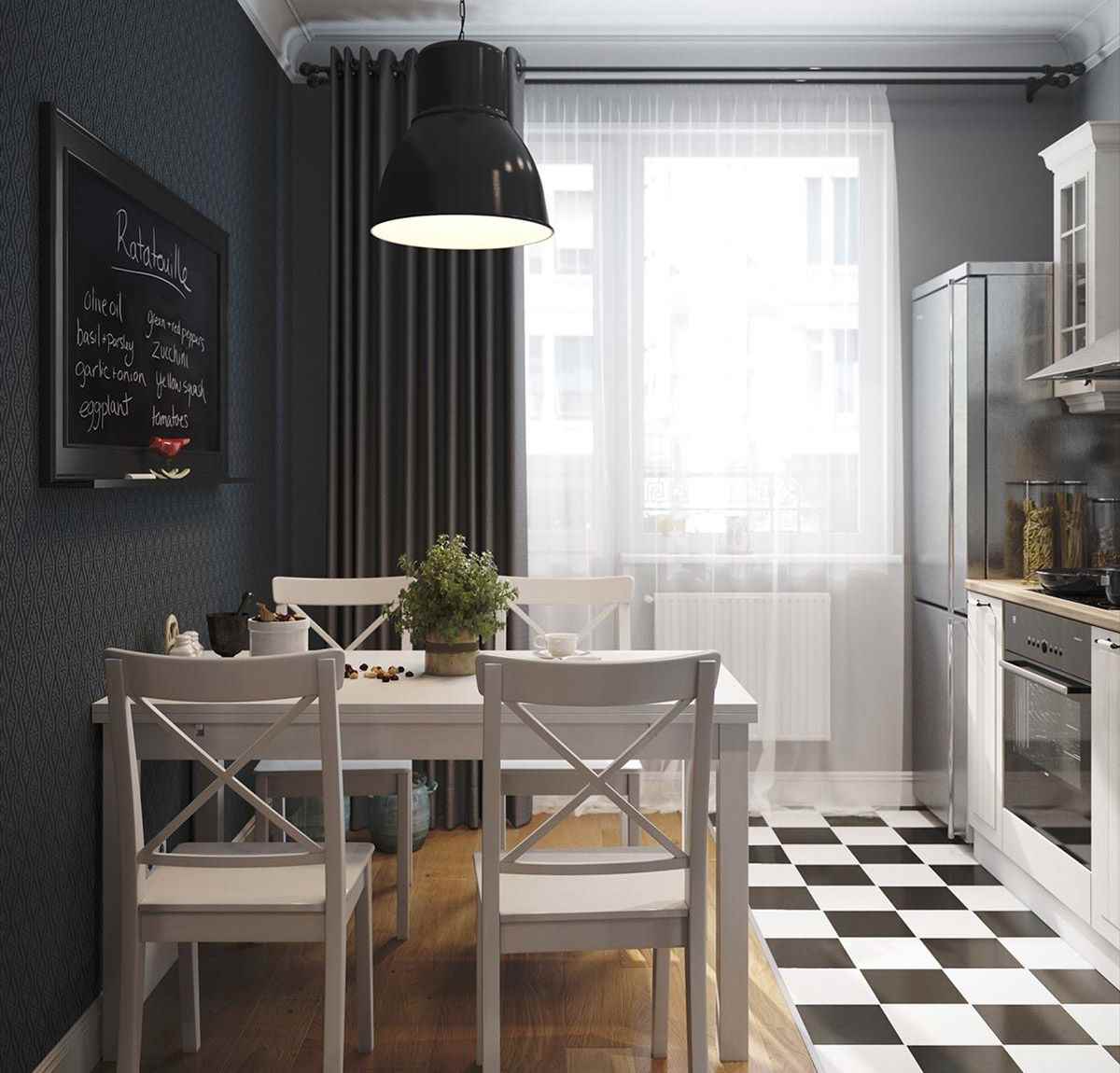 possibilité d'utiliser un style scandinave lumineux à l'intérieur