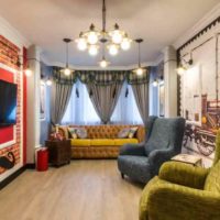 idée d'un salon lumineux intérieur de 15 m² photo