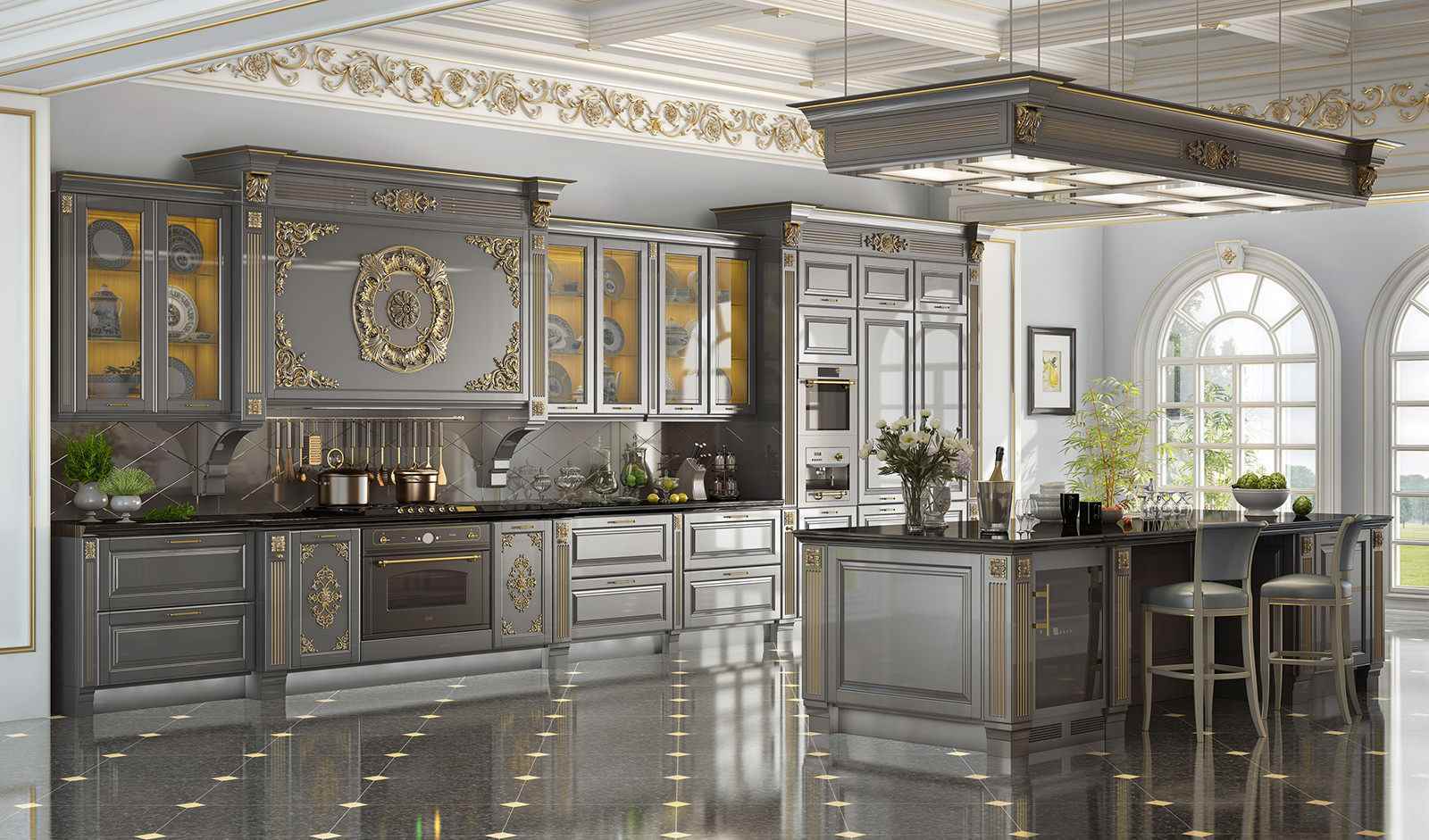 version du décor insolite de la cuisine dans un style classique
