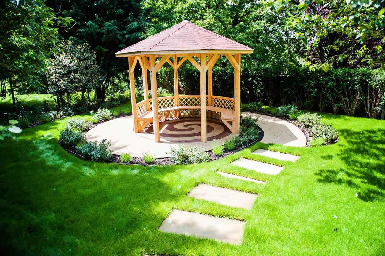 l'idée d'utiliser de beaux chemins de jardin dans l'aménagement paysager