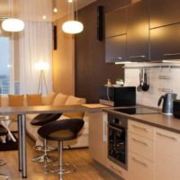 option de décor lumineux de la cuisine 12 m² photo