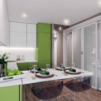 variante d'un bel intérieur de cuisine 13 m² photo