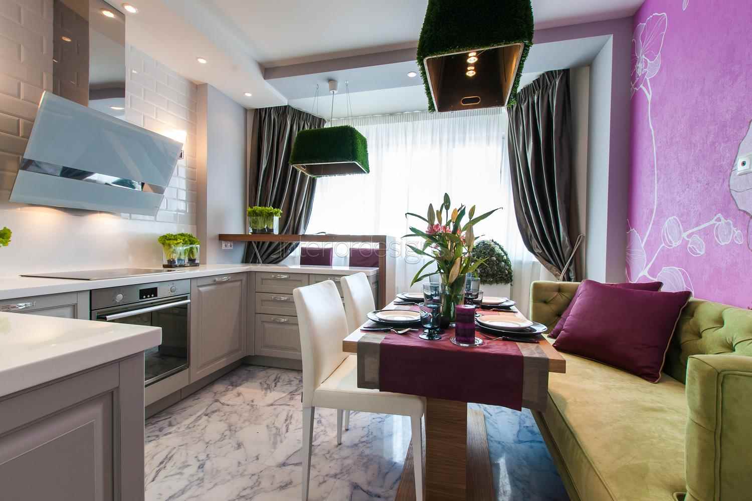 Option de design de cuisine lumineuse 13 m²