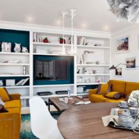 version du bel intérieur de la salle dans le style scandinave photo