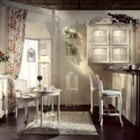 version du design lumineux de la cuisine dans une photo de style rustique