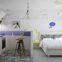 exemple d'un bel appartement studio intérieur de 26 mètres carrés photo