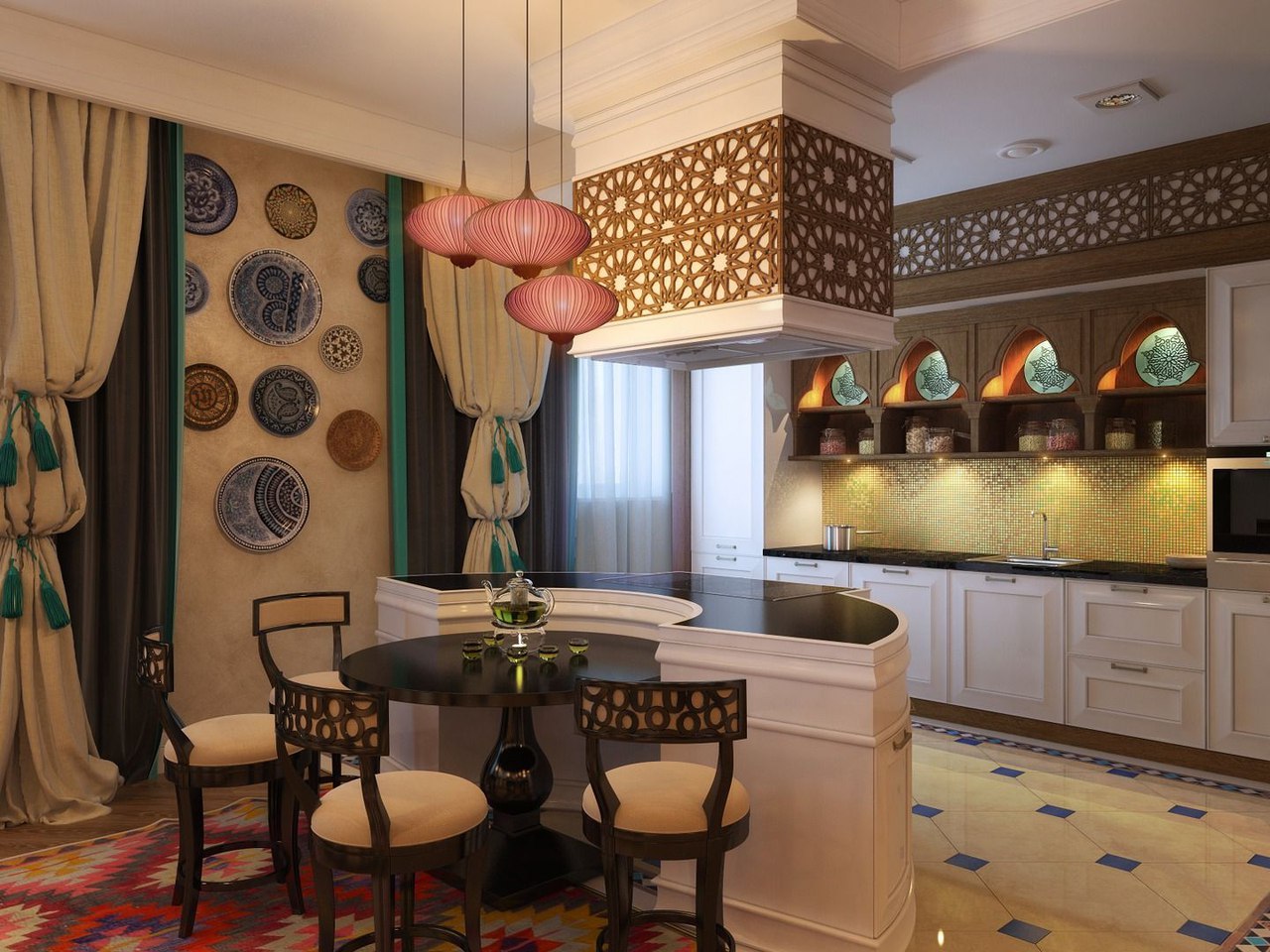 cocina de estilo árabe étnico