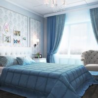 chambre blanche et bleue