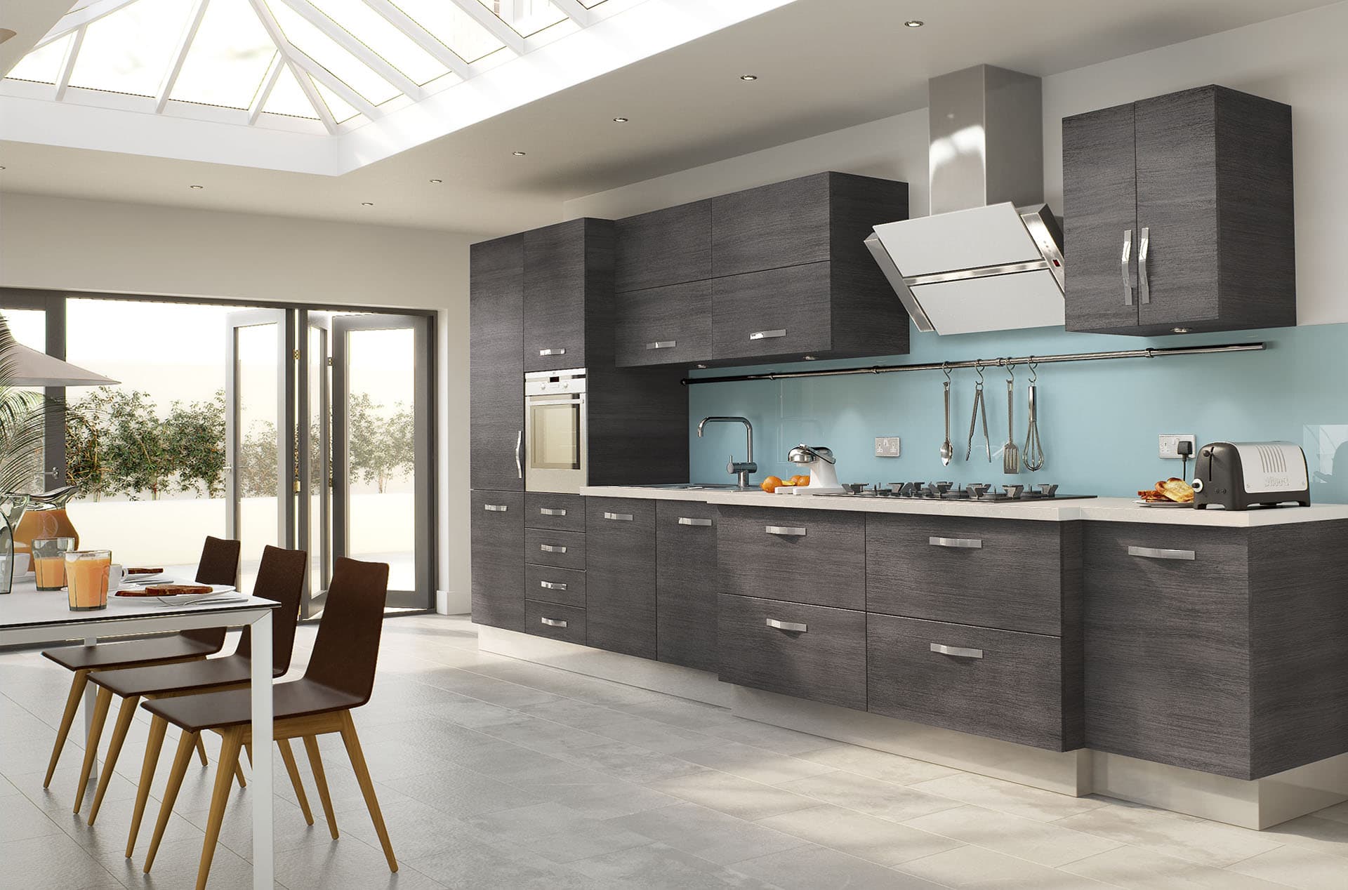 juego de cocina gris