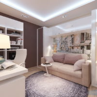 salon chambre dans un studio 45 m2 idées