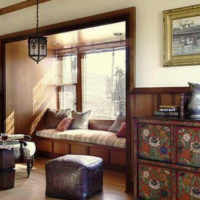 salon avec balcon et niche