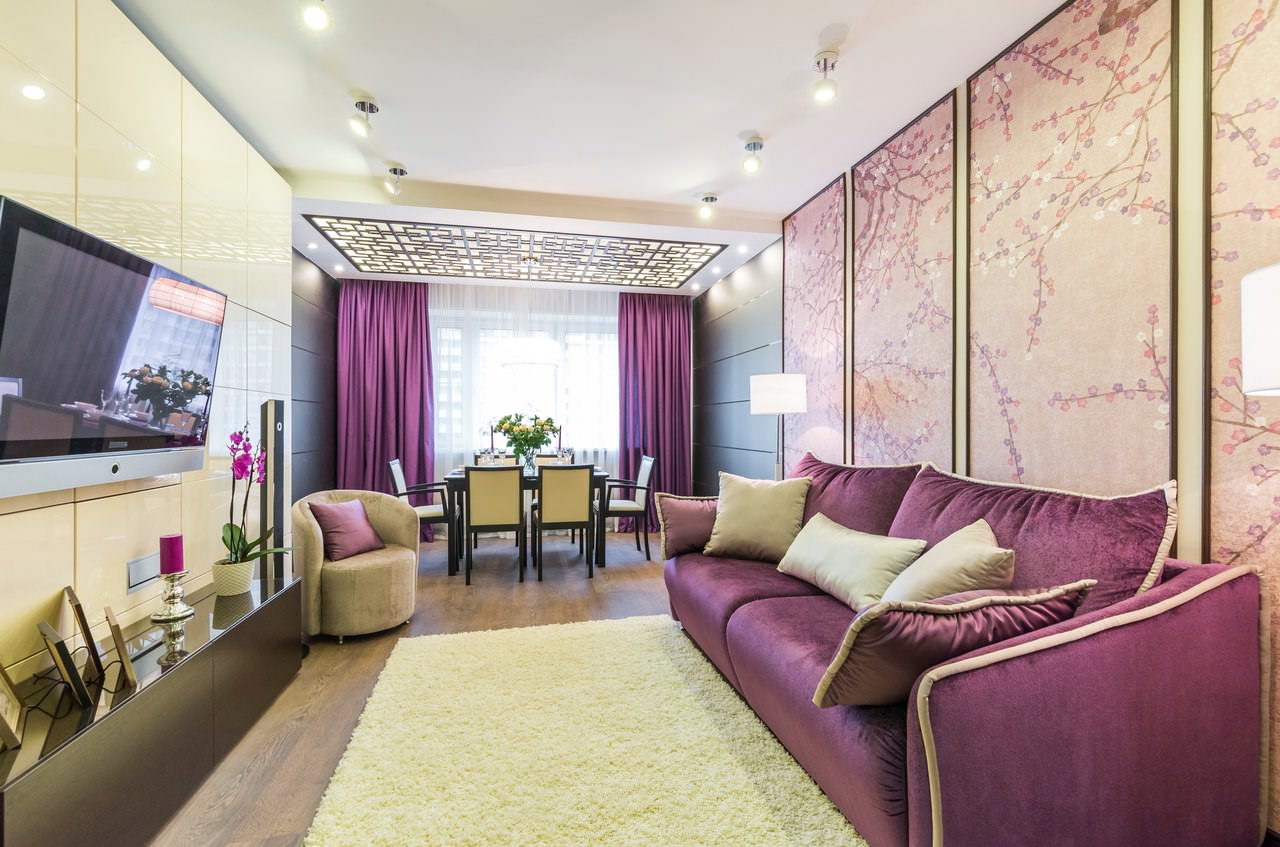 papier peint floral dans le hall
