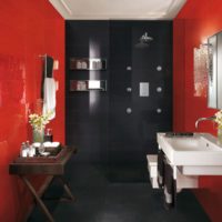 design intérieur étroit de la salle de bain