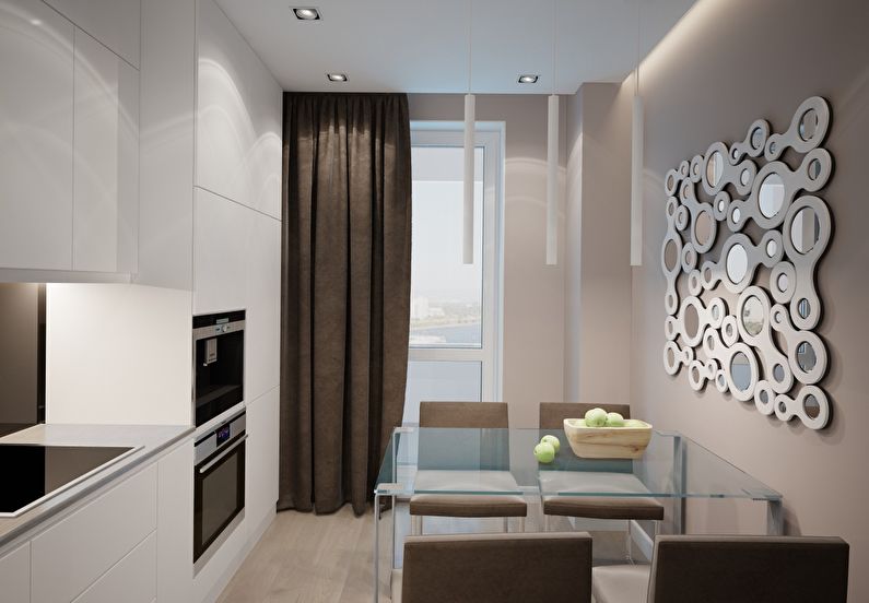 minimalismo en una cocina rectangular