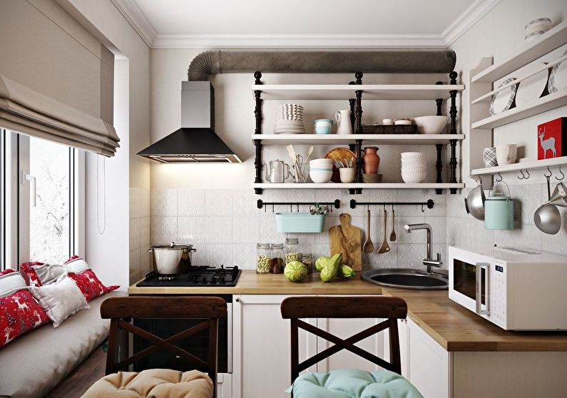 abrir estantes en la cocina