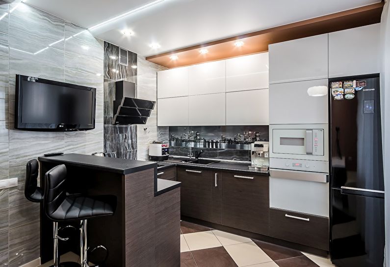 zonificación de una cocina rectangular
