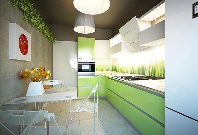 diseño de cocina rectangular