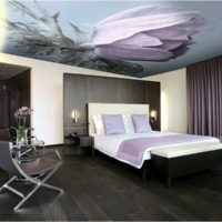 impression photo au plafond dans la chambre