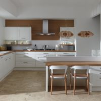 interior de diseño de cocina rectangular