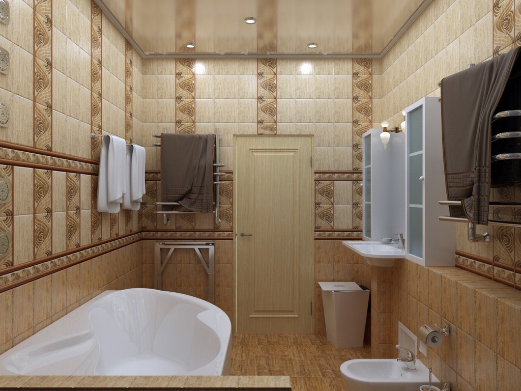 carrelage pour une salle de bain dans une maison à panneaux