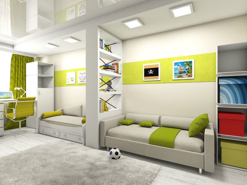 jeu de couleurs d'une chambre d'enfants