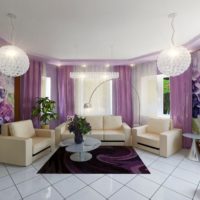 Lustres en forme de boule à l'intérieur du salon