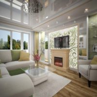 Plafond miroir à l'intérieur du salon
