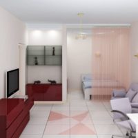 Séparation d'une pièce dans un salon et une chambre