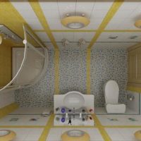 L'aménagement de la salle de bain combinée - vue de dessus